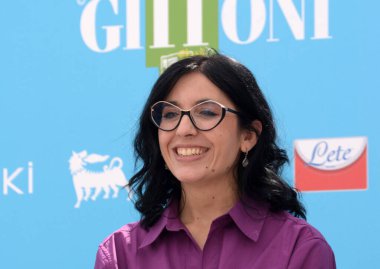 Giffoni Valle Piana, İtalya - 28 Temmuz 2021: Giffoni Film Festivali 50 Plus 'ta Fabiana Dadone - 28 Temmuz 2021 Giffoni Valle Piana, İtalya.