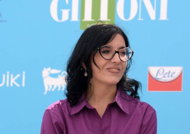 Giffoni Valle Piana, İtalya - 28 Temmuz 2021: Giffoni Film Festivali 50 Plus 'ta Fabiana Dadone - 28 Temmuz 2021 Giffoni Valle Piana, İtalya.