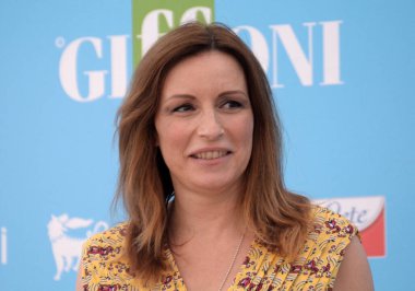 Giffoni Valle Piana, İtalya - 31 Temmuz 2021: Lucia Borgonzoni Giffoni Film Festivali 50 Plus - 31 Temmuz 2021 tarihinde Giffoni Valle Piana, İtalya.