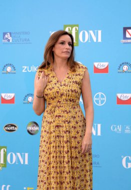 Giffoni Valle Piana, İtalya - 31 Temmuz 2021: Lucia Borgonzoni Giffoni Film Festivali 50 Plus - 31 Temmuz 2021 tarihinde Giffoni Valle Piana, İtalya.