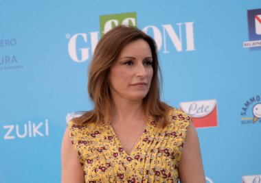 Giffoni Valle Piana, İtalya - 31 Temmuz 2021: Lucia Borgonzoni Giffoni Film Festivali 50 Plus - 31 Temmuz 2021 tarihinde Giffoni Valle Piana, İtalya.