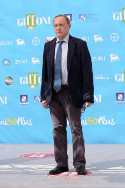 Giffoni Valle Piana, İtalya - 23 Temmuz 2021: Giffoni Film Festivali 50 Plus Fulvio Bonavitacola - 23 Temmuz 2021 Giffoni Valle Piana, İtalya.