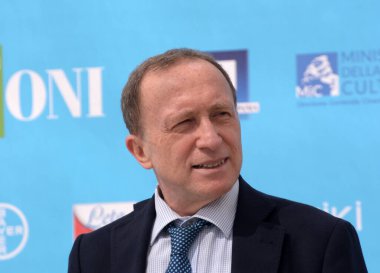 Giffoni Valle Piana, İtalya - 23 Temmuz 2021: Giffoni Film Festivali 50 Plus Fulvio Bonavitacola - 23 Temmuz 2021 Giffoni Valle Piana, İtalya.