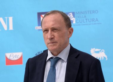 Giffoni Valle Piana, İtalya - 23 Temmuz 2021: Giffoni Film Festivali 50 Plus Fulvio Bonavitacola - 23 Temmuz 2021 Giffoni Valle Piana, İtalya.