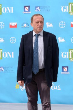 Giffoni Valle Piana, İtalya - 23 Temmuz 2021: Giffoni Film Festivali 50 Plus Fulvio Bonavitacola - 23 Temmuz 2021 Giffoni Valle Piana, İtalya.