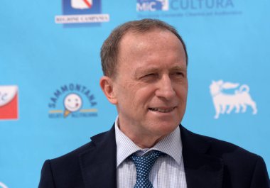 Giffoni Valle Piana, İtalya - 23 Temmuz 2021: Giffoni Film Festivali 50 Plus Fulvio Bonavitacola - 23 Temmuz 2021 Giffoni Valle Piana, İtalya.