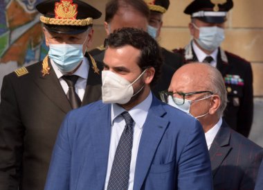 Giffoni Valle Piana, İtalya - 27 Temmuz 2021: Carlo Sibilia Giffoni Film Festivali 50 Plus - 27 Temmuz 2021 Giffoni Valle Piana, İtalya.