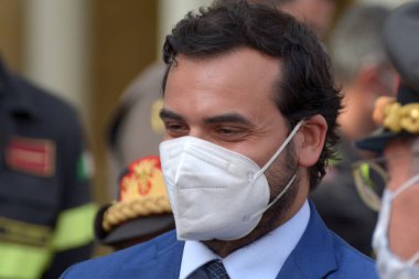 Giffoni Valle Piana, İtalya - 27 Temmuz 2021: Carlo Sibilia Giffoni Film Festivali 50 Plus - 27 Temmuz 2021 Giffoni Valle Piana, İtalya.