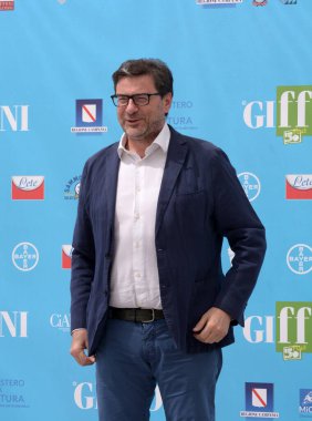 Giffoni Valle Piana, İtalya - 30 Temmuz 2021: Giancarlo Giorgetti Giffoni Film Festivali 50 Plus - 30 Temmuz 2021 Giffoni Valle Piana, İtalya.