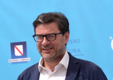 Giffoni Valle Piana, İtalya - 30 Temmuz 2021: Giancarlo Giorgetti Giffoni Film Festivali 50 Plus - 30 Temmuz 2021 Giffoni Valle Piana, İtalya.