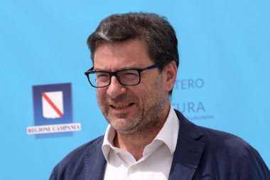 Giffoni Valle Piana, İtalya - 30 Temmuz 2021: Giancarlo Giorgetti Giffoni Film Festivali 50 Plus - 30 Temmuz 2021 Giffoni Valle Piana, İtalya.