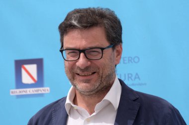 Giffoni Valle Piana, İtalya - 30 Temmuz 2021: Giancarlo Giorgetti Giffoni Film Festivali 50 Plus - 30 Temmuz 2021 Giffoni Valle Piana, İtalya.