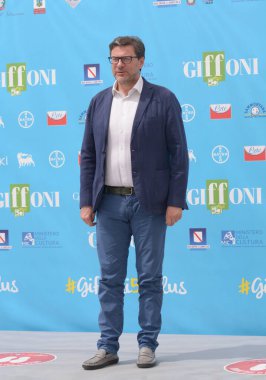 Giffoni Valle Piana, İtalya - 30 Temmuz 2021: Giancarlo Giorgetti Giffoni Film Festivali 50 Plus - 30 Temmuz 2021 Giffoni Valle Piana, İtalya.