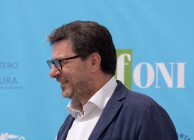 Giffoni Valle Piana, İtalya - 30 Temmuz 2021: Giancarlo Giorgetti Giffoni Film Festivali 50 Plus - 30 Temmuz 2021 Giffoni Valle Piana, İtalya.