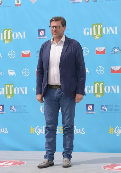 Giffoni Valle Piana, İtalya - 30 Temmuz 2021: Giancarlo Giorgetti Giffoni Film Festivali 50 Plus - 30 Temmuz 2021 Giffoni Valle Piana, İtalya.