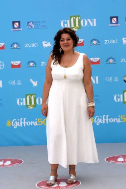 Giffoni Valle Piana, İtalya - 27 Temmuz 2021: Anna Bilotti Giffoni Film Festivali 50 Plus - 27 Temmuz 2021 Giffoni Valle Piana, İtalya.