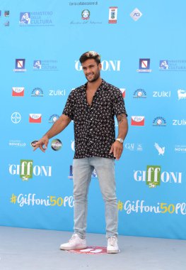 Giffoni Valle Piana, İtalya - 23 Temmuz 2021: Giffoni Film Festivali 50 Plus 'ta Pierpaolo Pretelli - 23 Temmuz 2021 Giffoni Valle Piana, İtalya.