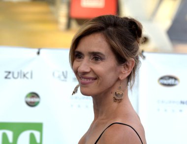 Giffoni Valle Piana, İtalya - 23 Temmuz 2021: Teresa Saponangelo Giffoni Film Festivali 50 Plus - 23 Temmuz 2021 Giffoni Valle Piana, İtalya.