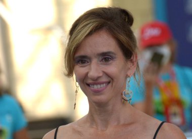 Giffoni Valle Piana, İtalya - 23 Temmuz 2021: Teresa Saponangelo Giffoni Film Festivali 50 Plus - 23 Temmuz 2021 Giffoni Valle Piana, İtalya.