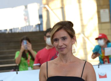 Giffoni Valle Piana, İtalya - 23 Temmuz 2021: Teresa Saponangelo Giffoni Film Festivali 50 Plus - 23 Temmuz 2021 Giffoni Valle Piana, İtalya.