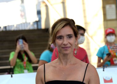 Giffoni Valle Piana, İtalya - 23 Temmuz 2021: Teresa Saponangelo Giffoni Film Festivali 50 Plus - 23 Temmuz 2021 Giffoni Valle Piana, İtalya.