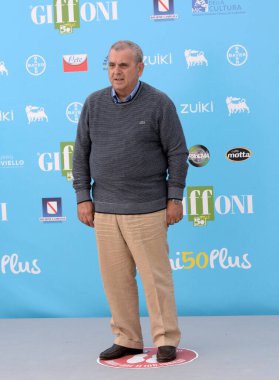 Giffoni Valle Piana, İtalya - 21 Temmuz 2021: Giffoni Film Festivali 50 Plus 'ta Pierluigi Mingarelli - 21 Temmuz 2021 Giffoni Valle Piana, İtalya.