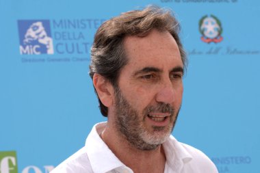 Giffoni Valle Piana, İtalya - 22 Temmuz 2021: Paolo Calabresi Giffoni Film Festivali 50 Plus - 22 Temmuz 2021 tarihinde Giffoni Valle Piana, İtalya.