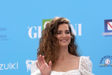 Giffoni Valle Piana, İtalya - 22 Temmuz 2021: Giusy Buscemi Giffoni Film Festivali 50 Plus - 22 Temmuz 2021 Giffoni Valle Piana, İtalya.