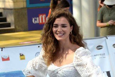 Giffoni Valle Piana, İtalya - 22 Temmuz 2021: Giusy Buscemi Giffoni Film Festivali 50 Plus - 22 Temmuz 2021 Giffoni Valle Piana, İtalya.