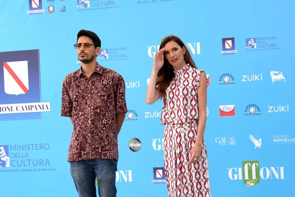 Giffoni Valle Piana Włochy Lipca 2021 Valerio Lundini Emanuela Fanelli — Zdjęcie stockowe