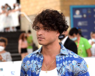 Giffoni Film Festivali 50 Plus 'ta Leo Gassmann 23 Temmuz 2021' de Giffoni Valle Piana, İtalya 'da.