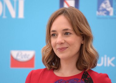 GIFFONI VALLE PIANA - 25 Temmuz 2021: Sara Lazzaro Giffoni Film Festivali 50 Plus - 25 Temmuz 2021 Giffoni Valle Piana, İtalya.