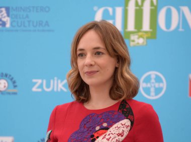 GIFFONI VALLE PIANA - 25 Temmuz 2021: Sara Lazzaro Giffoni Film Festivali 50 Plus - 25 Temmuz 2021 Giffoni Valle Piana, İtalya.