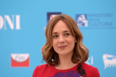 GIFFONI VALLE PIANA - 25 Temmuz 2021: Sara Lazzaro Giffoni Film Festivali 50 Plus - 25 Temmuz 2021 Giffoni Valle Piana, İtalya.