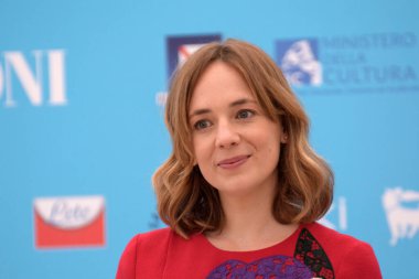 GIFFONI VALLE PIANA - 25 Temmuz 2021: Sara Lazzaro Giffoni Film Festivali 50 Plus - 25 Temmuz 2021 Giffoni Valle Piana, İtalya.