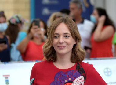 GIFFONI VALLE PIANA - 25 Temmuz 2021: Sara Lazzaro Giffoni Film Festivali 50 Plus - 25 Temmuz 2021 Giffoni Valle Piana, İtalya.