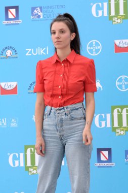 GIFFONI VALLE PIANA - 27 Temmuz 2021: Ginevra Lubrano takma adı Ginevra 50 Plus - 27 Temmuz 2021 Giffoni Valle Piana, İtalya.