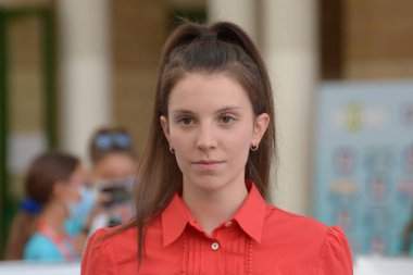 GIFFONI VALLE PIANA - 27 Temmuz 2021: Ginevra Lubrano takma adı Ginevra 50 Plus - 27 Temmuz 2021 Giffoni Valle Piana, İtalya.