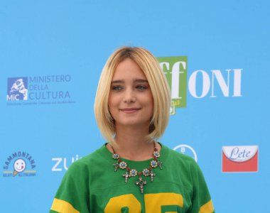 GIFFONI VALLE PIANA - 30 Temmuz 2021: Denise Tantucci Giffoni Film Festivali 50 Plus - 30 Temmuz 2021 tarihinde Giffoni Valle Piana, İtalya.