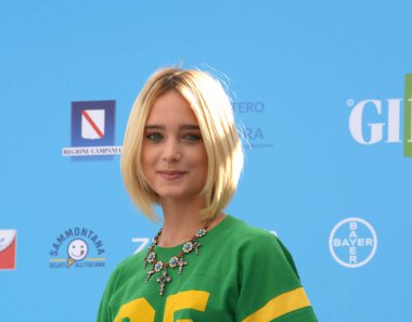 GIFFONI VALLE PIANA - 30 Temmuz 2021: Denise Tantucci Giffoni Film Festivali 50 Plus - 30 Temmuz 2021 tarihinde Giffoni Valle Piana, İtalya.