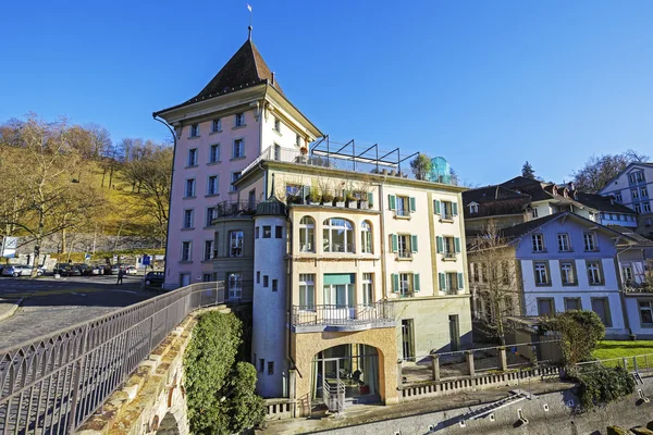 Bern, House visible from Lower Gate Bridge — Stockfoto