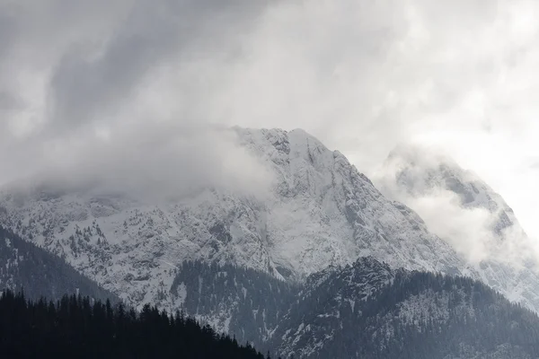 Zakopane, berg genaamd Giewont in de wolken — Stockfoto