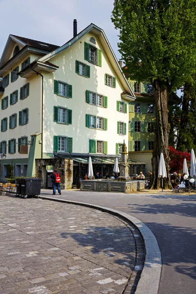 Lucerna, budynek narożny na Muehlenplatz — Zdjęcie stockowe