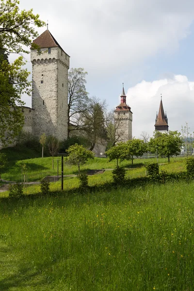 Lucerna, Musegg Wall — Zdjęcie stockowe