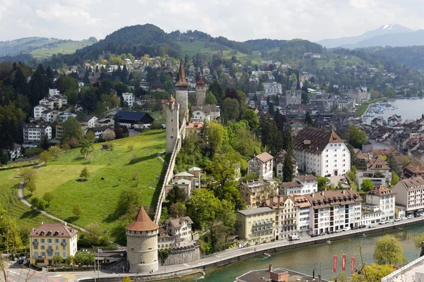 Tembok Musegg di Lucerne, Swiss — Stok Foto