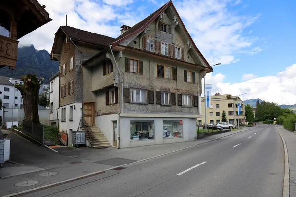 Beckenried Suiza Septiembre 2020 Una Carretera Vacía Sin Tráfico Ahora — Foto de Stock
