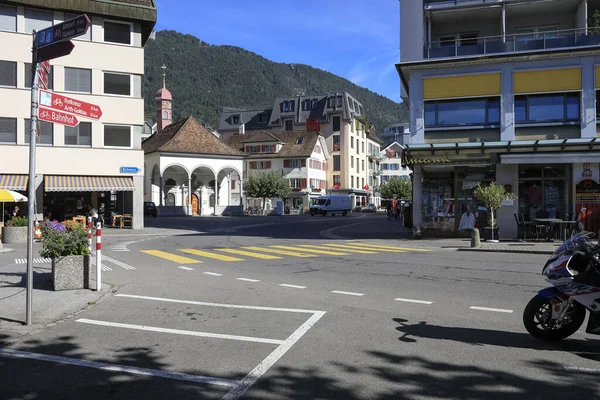 Brunnen Schweiz August 2020 Gesamtansicht Der Stadt Aus Der Sicht — Stockfoto
