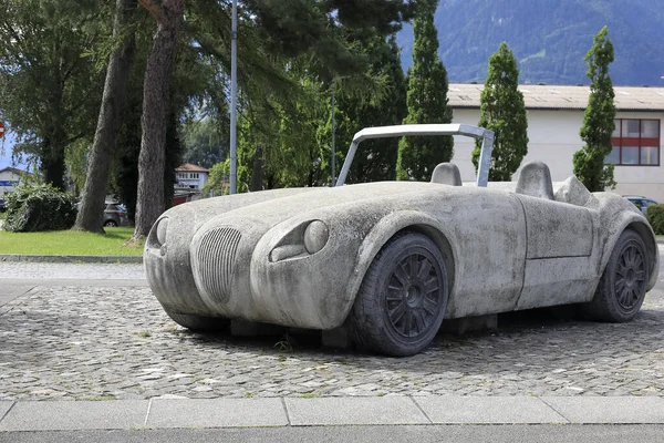 Fluelen Switzerland August 2020 Model Sports Car Made Stone Vehicle — Stock Photo, Image