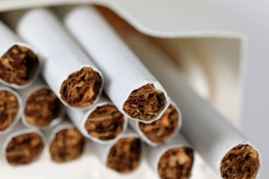 Bir paket sigara. Filtresiz birkaç sigara var.