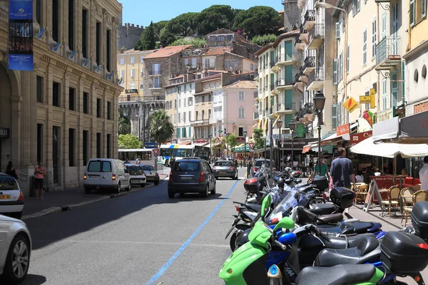 Cannes France July 2009 Town Street Cars Drive Both Sides — Foto de Stock